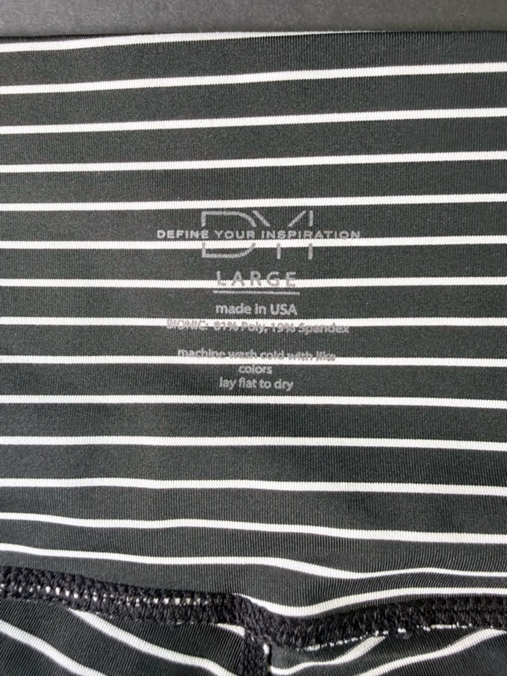 DYI Define Your Inspiration Black White Striped High Waist Leggings Large - Picture 4 of 4